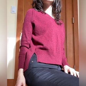 Maroon V-neck Sweater